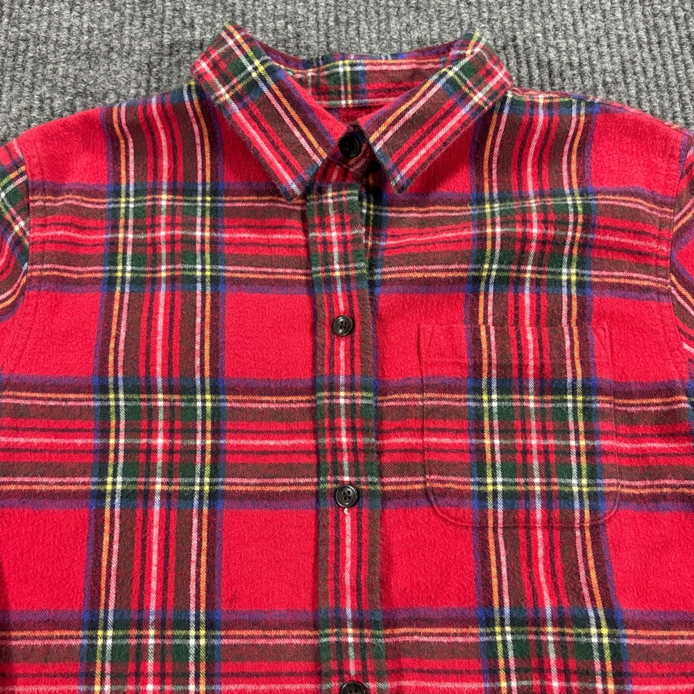 L.L. Bean Flannel Shirt Womens M Red Plaid Long Sleeve Cotton Button Down